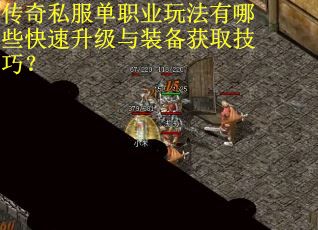 传奇私服单职业玩法有哪些快速升级与装备获取技巧？