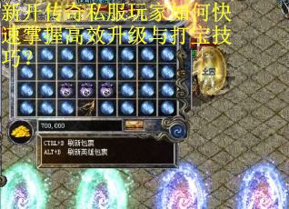 新开传奇私服玩家如何快速掌握高效升级与打宝技巧？