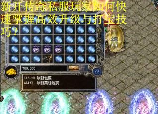 新开传奇私服玩家如何快速掌握高效升级与打宝技巧？