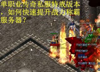 单职业传奇私服特戒版本，如何快速提升战力称霸服务器？