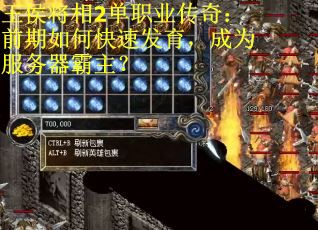 王侯将相2单职业传奇：前期如何快速发育，成为服务器霸主？