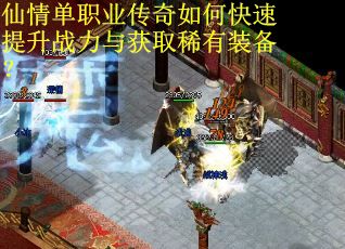 仙情单职业传奇如何快速提升战力与获取稀有装备？